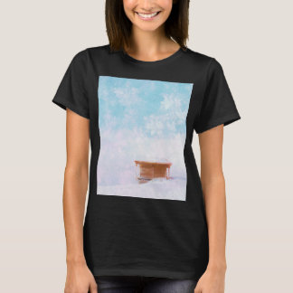 雪山の小屋 Tシャツ