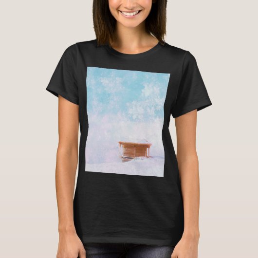 雪山の小屋 Tシャツ (正面)