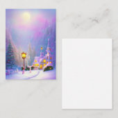 雪山の教会、予算ミニクリスマス ノートカード (正面/裏面)