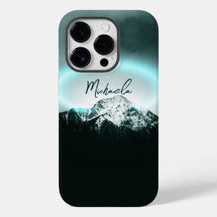 雪山の神秘的なブルーネオンライトモノグラム Case-Mate iPhone 14 PROケース