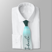 雪山の神秘的な青いネオンライトモノグラム ネクタイ (タイ)