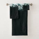 雪山の神秘的な青いネオンライトモノグラム バスタオルセット (インサイチュ)