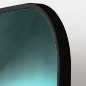 雪山の神秘的な青いネオンライトモノグラム ピックルボールラケット (左詳細)