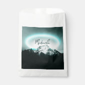 雪山の神秘的な青いネオンライトモノグラム フェイバーバッグ (正面)