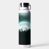 雪山の神秘的な青いネオンライト ウォーターボトル (背面)