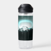 雪山の神秘的な青いネオンライト ウォーターボトル (背面)