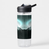 雪山の神秘的な青いネオンライト ウォーターボトル (左面)