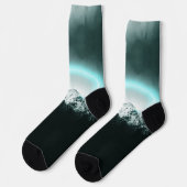 雪山の神秘的な青いネオンライト ソックス (左)