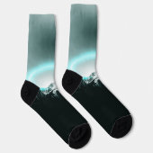 雪山の神秘的な青いネオンライト ソックス (右)