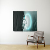 雪山の神秘的な青いネオンライト タペストリー (インサイチュ(横))