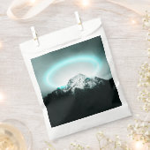 雪山の神秘的な青いネオンライト フェイバーバッグ (クリップ留めされた状態)