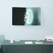 雪山の神秘的な青いネオンライト 横断幕 (トレードショー)