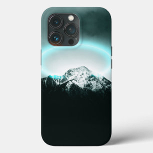 雪山の神秘的な青いネオンライト iPhone 13 PROケース