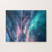 雪山の風景を越えたオーロラボレリス ジグソーパズル (横)