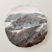 雪山の鳥の目 ラウンドクッション (裏面)