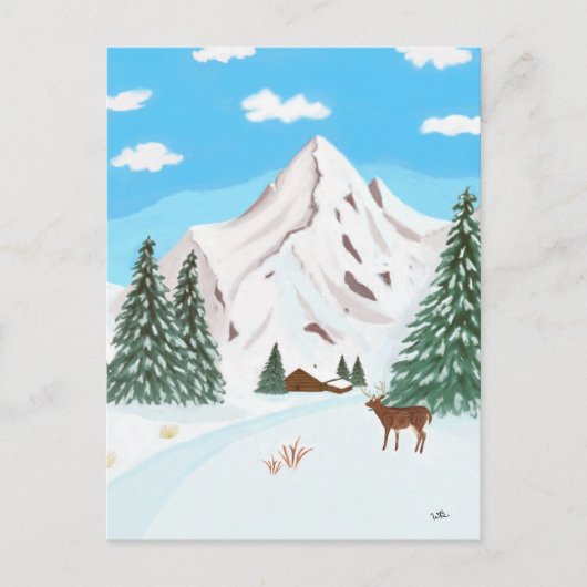 雪山はがき ポストカード (正面)