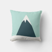 雪山スカンジナビア冬ミニマリストブルー クッション (正面)