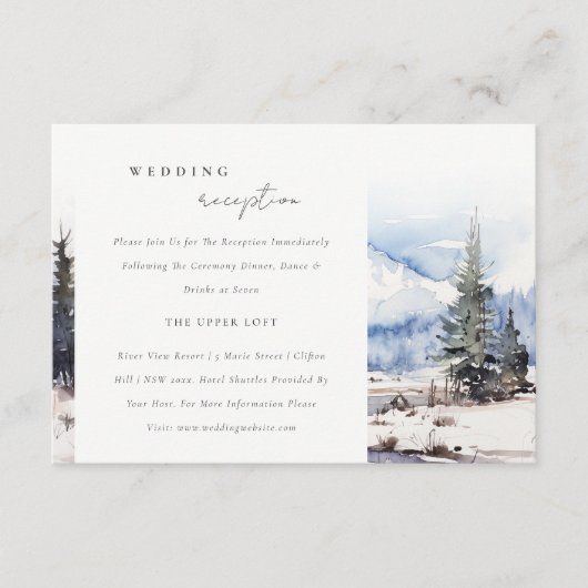 雪山スキー景観結婚披露宴 エンクロージャーカード (正面)