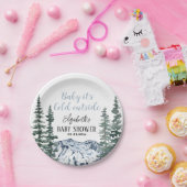 雪山ベビー外は寒い ペーパープレート (パーティー)