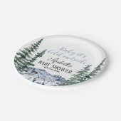 雪山ベビー外は寒い ペーパープレート (アングル)