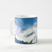 雪山ユニコーン・ツインビュー コーヒーマグカップ (正面左)