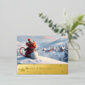 雪山レッドマウスポストカードV 箔シーズンポストカード (立ち正面)