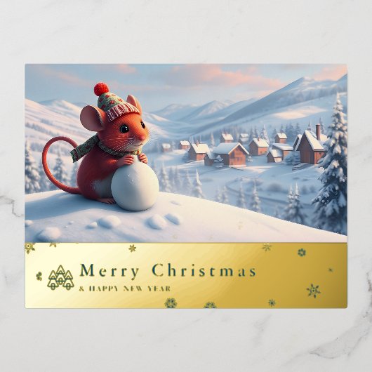 雪山レッドマウスポストカードV 箔シーズンポストカード (正面)