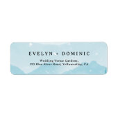 雪山冬の結婚式差出人住所 ラベル (正面)