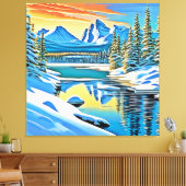 雪山反射 キャンバスプリント (インサイチュ (リビング))