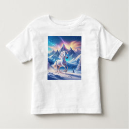 雪山威厳のあるユニコーン トドラーTシャツ