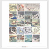 雪山日本絵画 シール (シート)