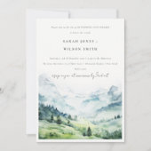 雪山景観結婚記念日 招待状 (正面)