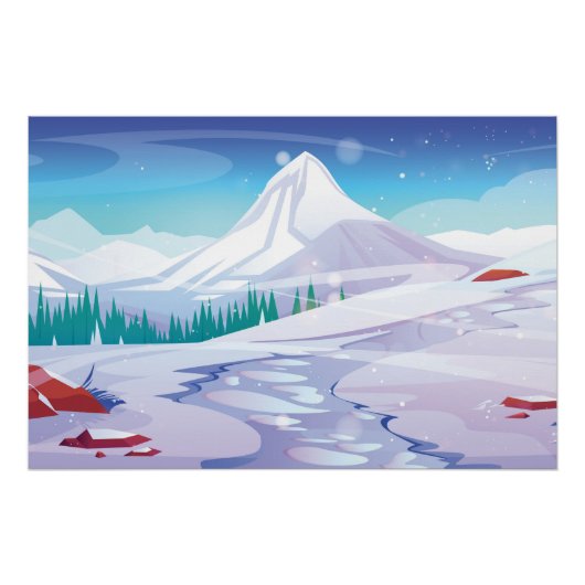 雪山景観 ポスター (正面)