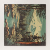 雪山林川の岩の風景 ジグソーパズル (横)