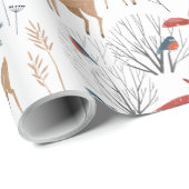 雪山素朴の北欧の冬の動物 ラッピングペーパー (ロールコーナー)