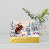 雪山赤いねずみ ポストカード R (立ち正面)