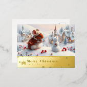 雪山赤いねずみ ポストカード R (正面/裏面)