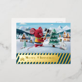 雪山赤マウスポストカードD 箔シーズンポストカード (正面/裏面)