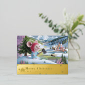 雪山赤マウスポストカードF 箔シーズンポストカード (立ち正面)