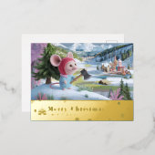 雪山赤マウスポストカードF 箔シーズンポストカード (正面/裏面)