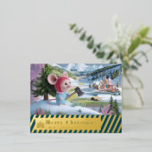 雪山赤マウスポストカードF 箔シーズンポストカード (立ち正面)