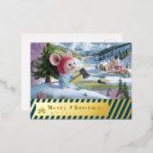 雪山赤マウスポストカードF 箔シーズンポストカード (正面/裏面)