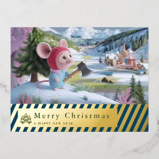 雪山赤マウスポストカードF 箔シーズンポストカード (正面)