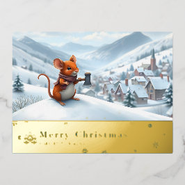 雪山赤マウスポストカードJ 箔シーズンポストカード