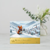 雪山赤マウスポストカードJ 箔シーズンポストカード (立ち正面)