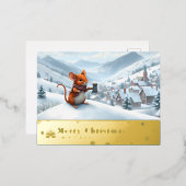 雪山赤マウスポストカードJ 箔シーズンポストカード (正面/裏面)