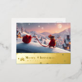 雪山赤マウスポストカードL 箔シーズンポストカード (正面/裏面)