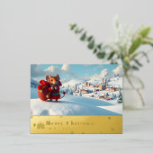 雪山赤マウスポストカードM 箔シーズンポストカード (立ち正面)