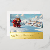 雪山赤マウスポストカードM 箔シーズンポストカード (正面/裏面)