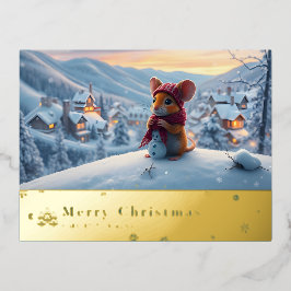 雪山赤マウスポストカードO 箔シーズンポストカード